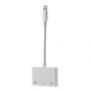 Redukció lightning konektor két jack konektorral és lightning 3,5 mm konektorral iPhone - fehér