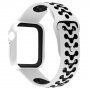 Védő tok szilikonpánttal - Apple Watch 40mm - fehér-fekete