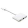 Redukció lightning konektor két jack konektorral és lightning 3,5 mm konektorral iPhone - fehér