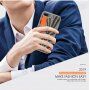 Ipaky stílusos tok textil felülettel - iPhone 6 Plus / 7 Plus / 8 Plus - szürke-narancssárga