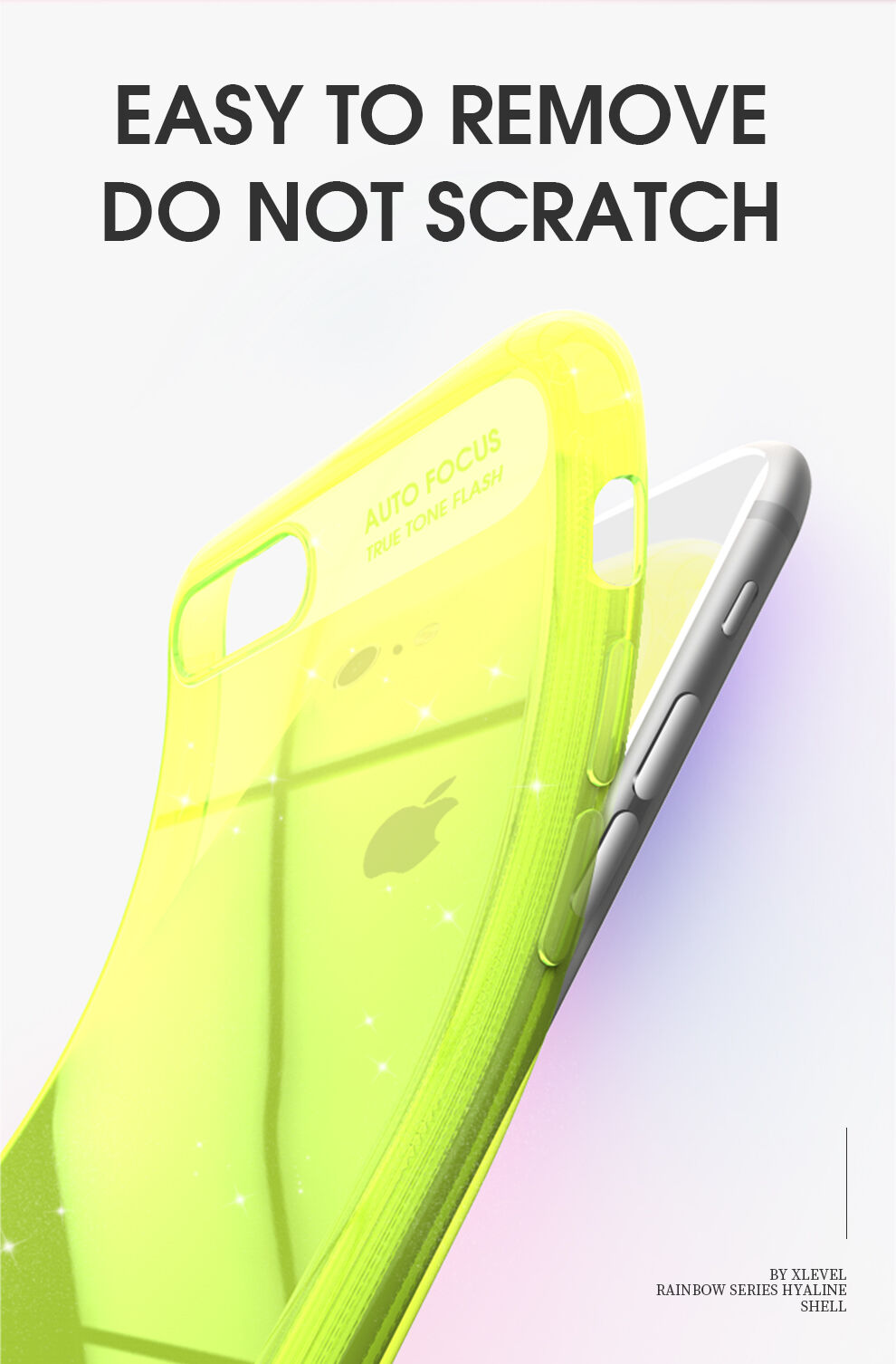 X-Level puha műanyag csillogó tok - iPhone 6 / 6S - fekete