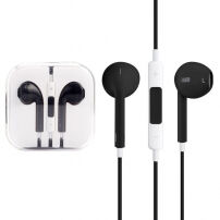 Fejhallgató mikrofonnal és hangerőszabályzóval 3,5 mm bemenet csatlakozóval - Apple készülék - fekete