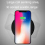 JOYROOM gyors és vékony tanusítványos Qi vezeték nélküli töltő iPhone / 8 / 8 Plus készülékhez - fekete