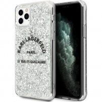 Karl Lagerfeld St. Guillaume Glitter tok - iPhone 11 Pro Max - ezüst