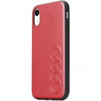 Audi eredeti PU műbőr tok - iPhone X / XS - piros