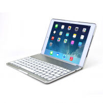 WITSPAD alumínium tok háttérvilágítású Bluetooth billentyűzettel iPad 9,7" (2017/2018) / Pro 9,7" / Air 1 / 2 - ezüst