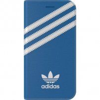 Adidas eredeti flip cover tok logóval és csíkokkal - iPhone 7 / 8 / SE (2020/2022) - kék-fehér