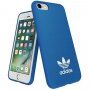 Adidas eredeti tok logóval és bőr felülettel - iPhone 6 / 6S / 7 / 8 / SE (2020/2022) - kék