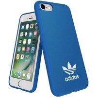 Adidas eredeti tok logóval és bőr felülettel - iPhone 6 / 6S / 7 / 8 / SE (2020/2022) - kék