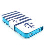 Borító tartóval és kártya bővítőhellyel - Apple iPhone 4 / 4S - csíkok és horgony