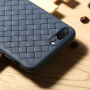 BENKS műanyag védőfedél fonott bőr stílusban iPhone 8 Plus / 7 Plus - sötétkék