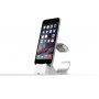 Elegáns alumínium állvány / dokkoló állomás - Apple Watch / iPhone - ezüst