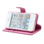 Mágneses tok / állvánnyal és kártya bővítőhellyel - Apple iPhone 4 / 4S - rózsaszín