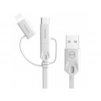 MCDODO USB kábel lightning / micro USB / USB-C konektorokkal Apple iPhone - 1m - fehér
