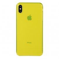 Transzparens tok puha műanyagból - iPhone XS Max - sárga