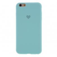 Szilikon tok szívecskékkel - iPhone 6 / 6S - világoskék
