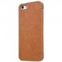 Nillkin Qin flip cover borító PU műbőrből - iPhone 5 / 5S / SE (2016) - barna
