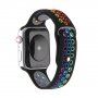 Szilikon szíj - Apple Watch 42mm / 41mm / 40mm / 38mm - fekete-szivárvány