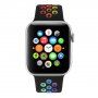 Szilikon szíj - Apple Watch 42mm / 41mm / 40mm / 38mm - fekete-szivárvány