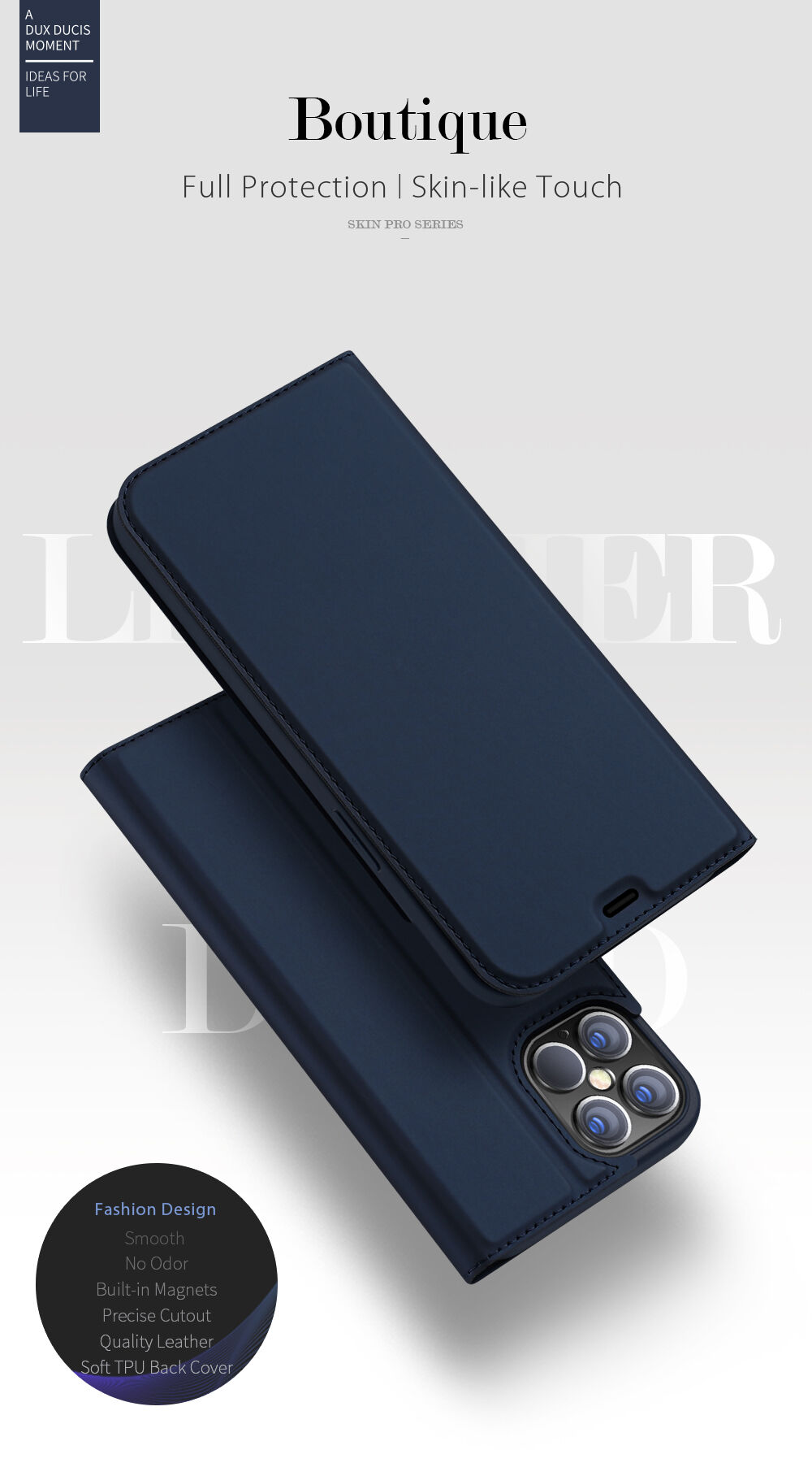 DUX DUCIS flip cover borító - iPhone 12 Pro Max - fekete