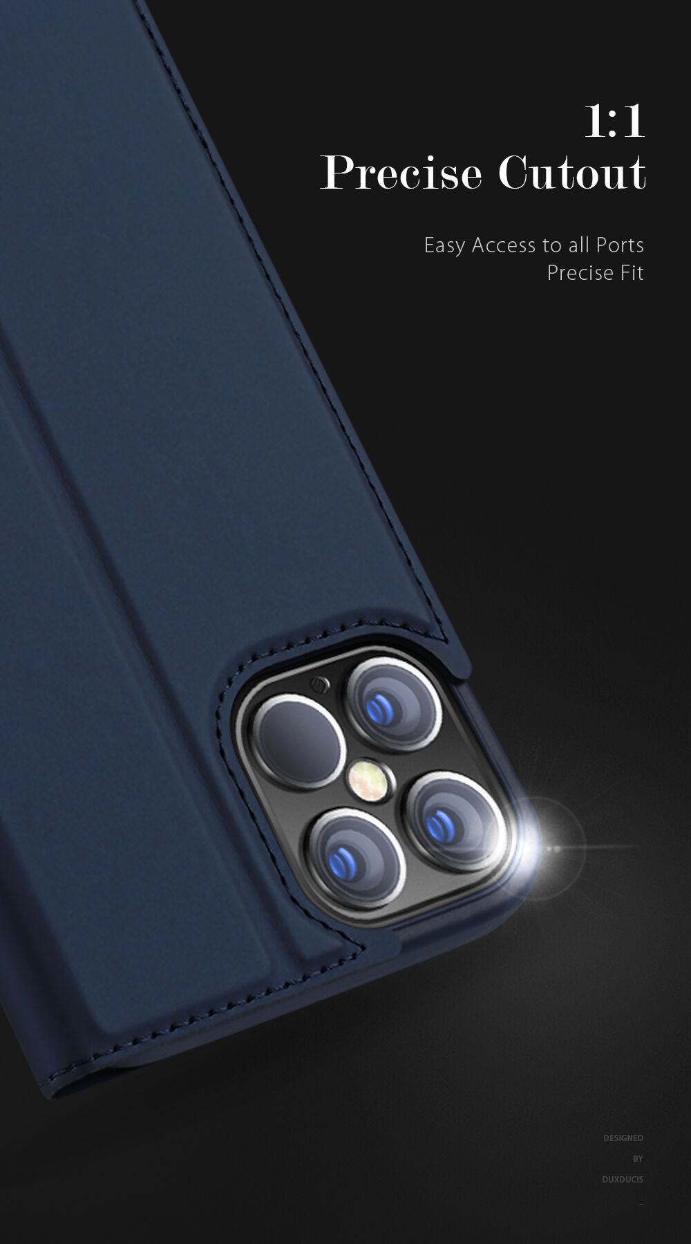 DUX DUCIS flip cover borító - iPhone 12 Pro Max - fekete
