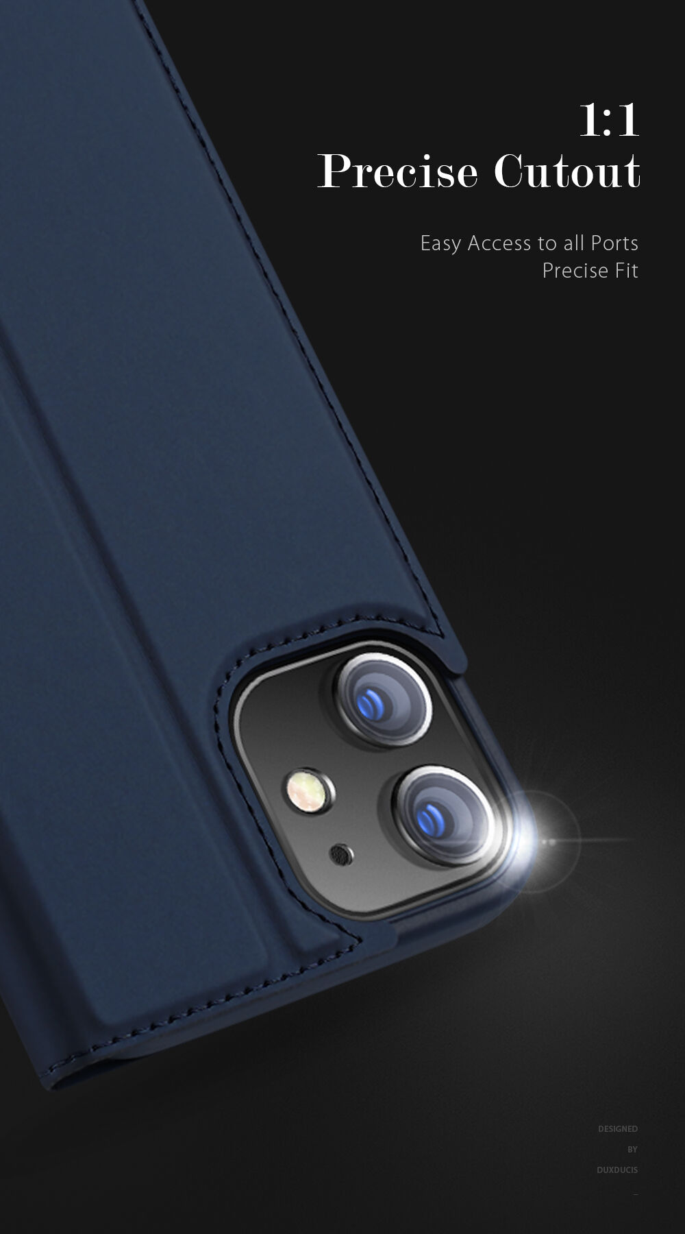 DUX DUCIS flip cover borító - iPhone 12 mini - fekete