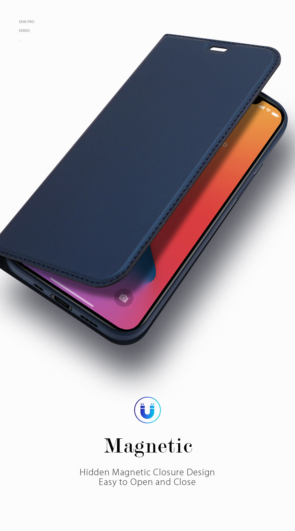 DUX DUCIS flip cover borító - iPhone 12 mini - fekete