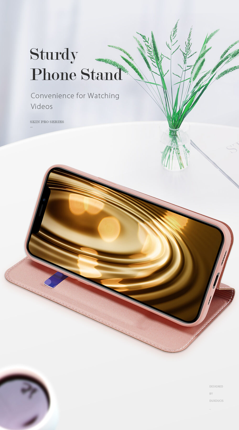 DUX DUCIS flip cover borító - iPhone 12 mini - fekete