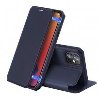 DUX DUCIS flip cover borító - iPhone 12 / 12 Pro - sötétkék