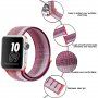 Csíkos nylon szíj - Apple Watch Ultra 49mm / 46mm / 45mm / 44mm / 42mm - rózsaszín
