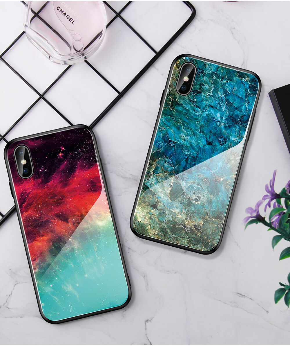 Tok üveg hátsó résszel - iPhone X / XS - színes köd