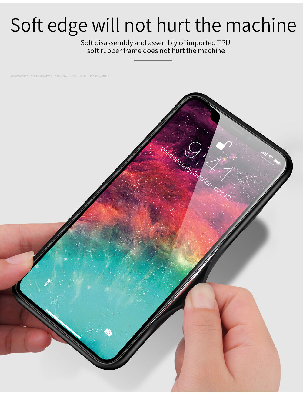 Tok üveg hátsó résszel - iPhone X / XS - színes köd