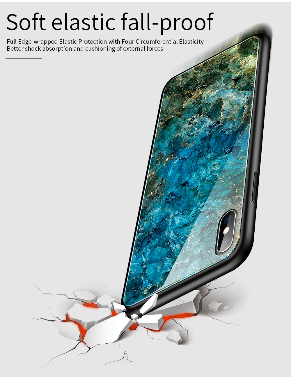 Tok üveg hátsó résszel - iPhone X / XS - színes köd