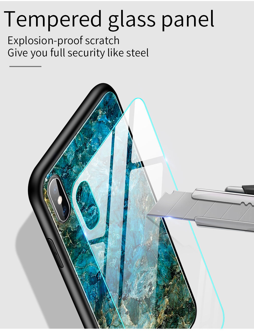 Tok üveg hátsó résszel - iPhone X / XS - színes köd