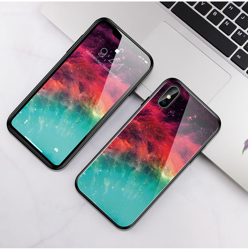 Tok üveg hátsó résszel - iPhone X / XS - színes köd