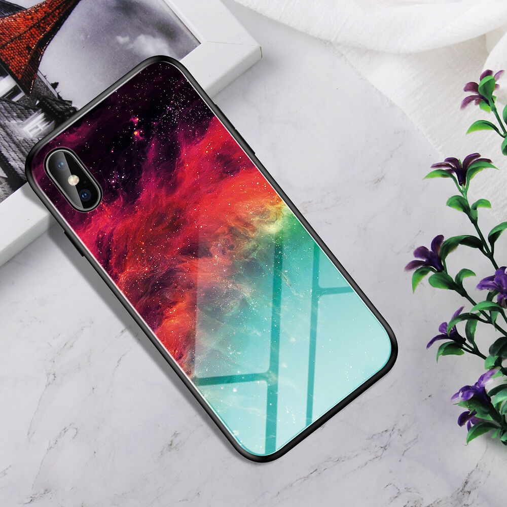 Tok üveg hátsó résszel - iPhone X / XS - színes köd