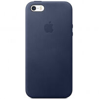 Eredeti bőr tok Apple iPhone 5S / SE (2016) készülékre - éjféli kék