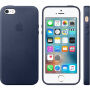 Eredeti bőr tok Apple iPhone 5S / SE (2016) készülékre - éjféli kék