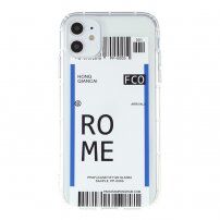 Puha műanyag tok repülőjegy mintával - iPhone 12 mini - Rome