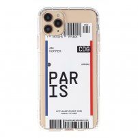 Puha műanyag tok repülőjegy mintával - iPhone 12 Pro Max - Paris