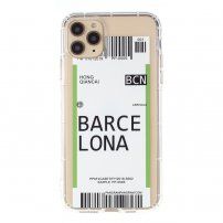 Puha műanyag tok repülőjegy mintával - iPhone 12 Pro Max - Barcelona