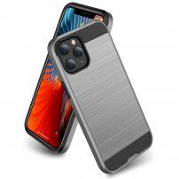 Tartós tok iPhone 12 mini - csiszolt textúra - ezüst