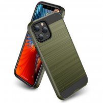 Tartós tok iPhone 12 Pro Max - csiszolt textúra - khaki