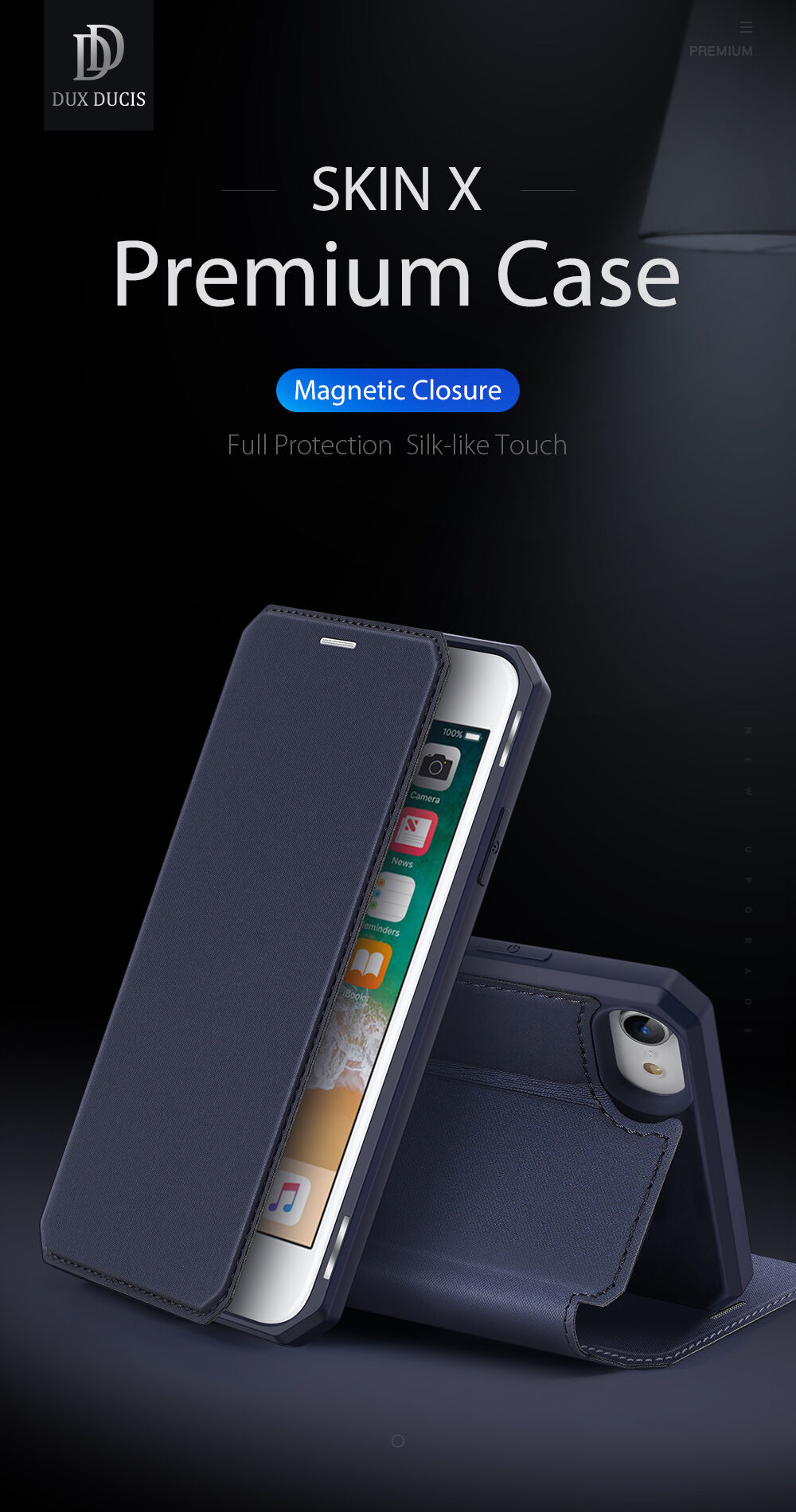 Dux Ducis pénztárcás borító - iPhone 7 / 8 / SE (2020/2022) - fekete