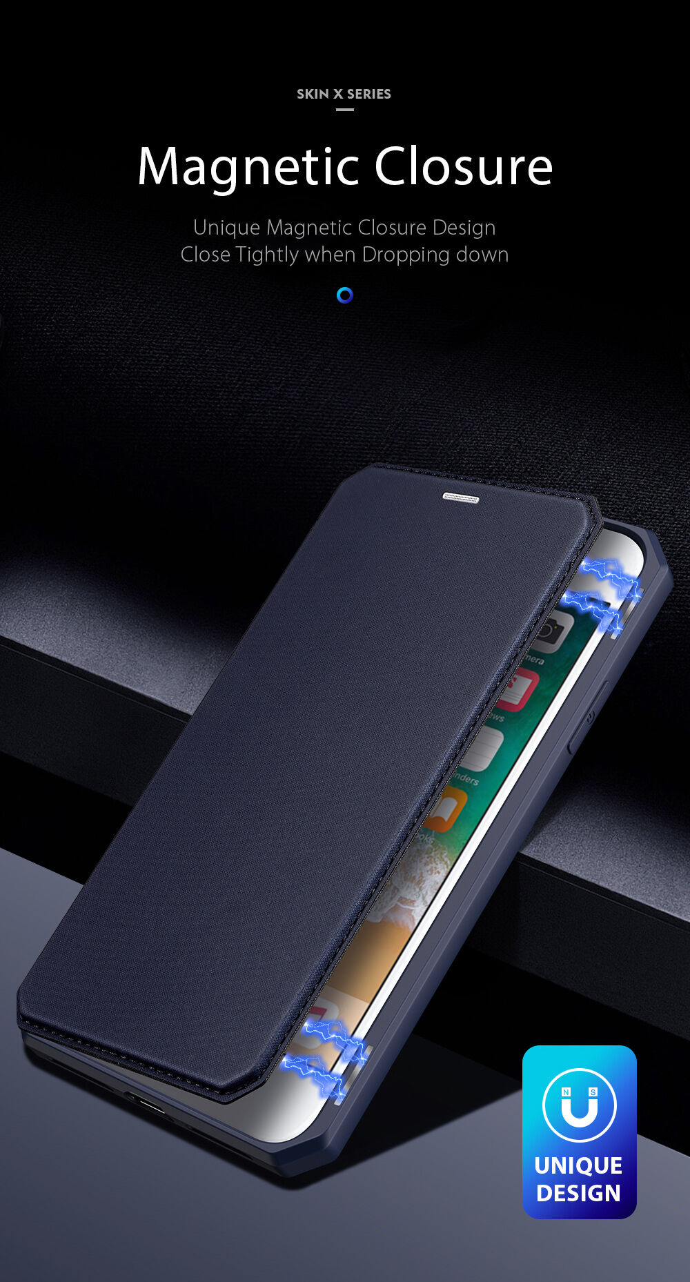 Dux Ducis pénztárcás borító - iPhone 7 / 8 / SE (2020/2022) - fekete
