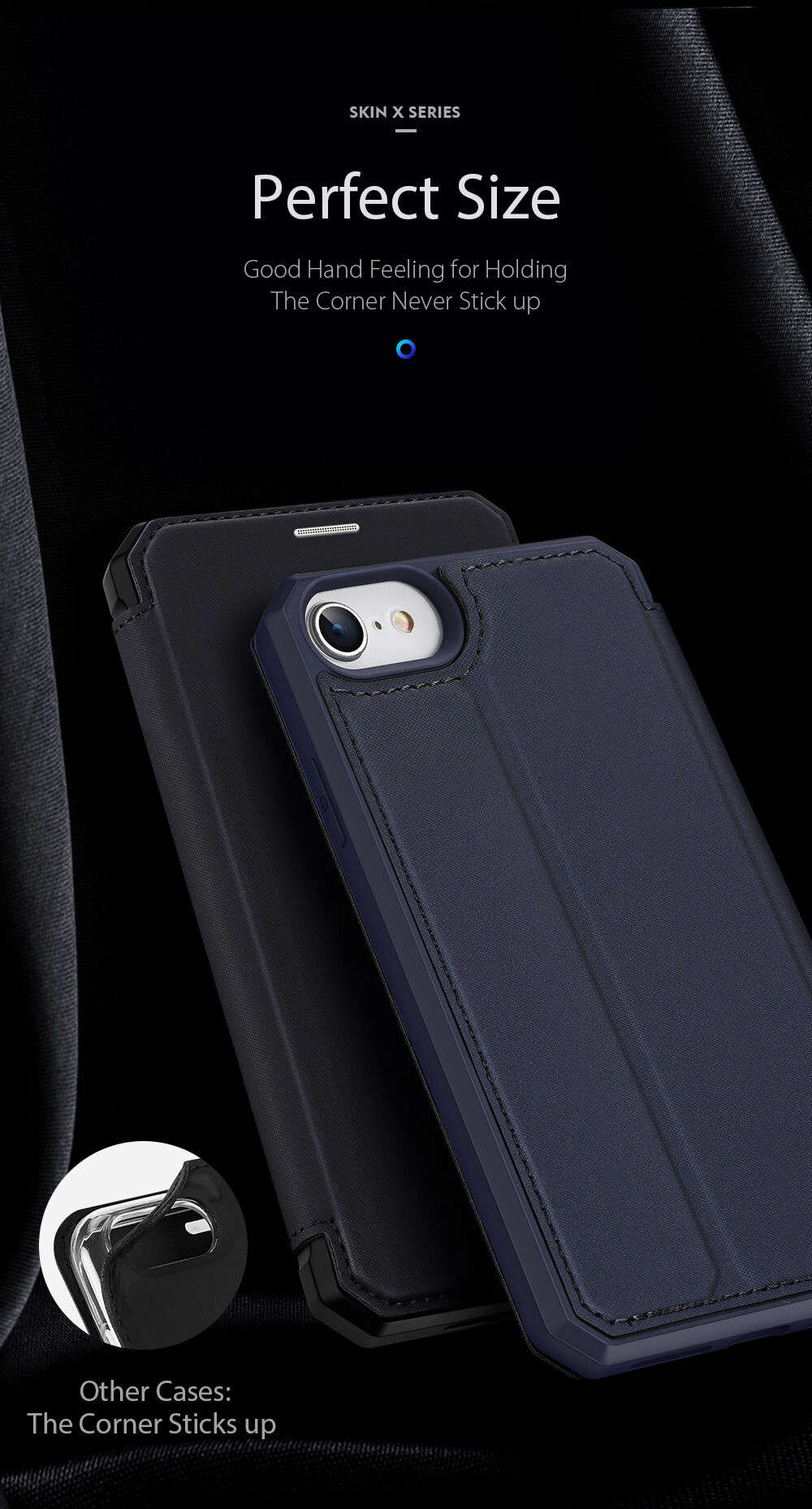 Dux Ducis pénztárcás borító - iPhone 7 / 8 / SE (2020/2022) - fekete