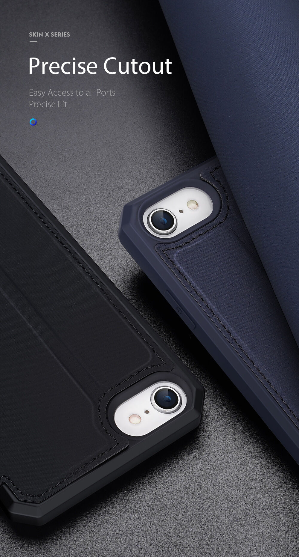 Dux Ducis pénztárcás borító - iPhone 7 / 8 / SE (2020/2022) - fekete