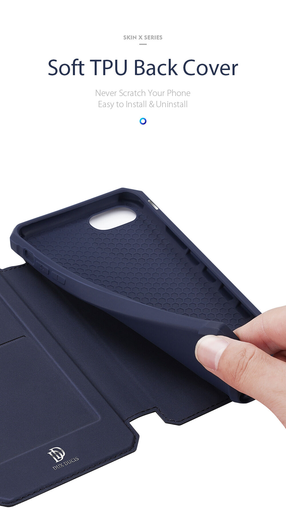 Dux Ducis pénztárcás borító - iPhone 7 / 8 / SE (2020/2022) - fekete