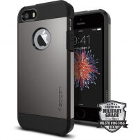 Spigen Armor strapabíró vékony fedél Apple iPhone SE (2016) / 5S készülékre - fémes palakő