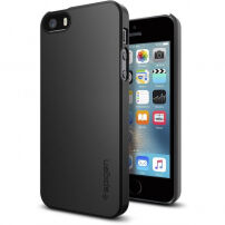 Spigen ultravékony edzett tok Apple iPhone SE (2016) / 5S - fekete